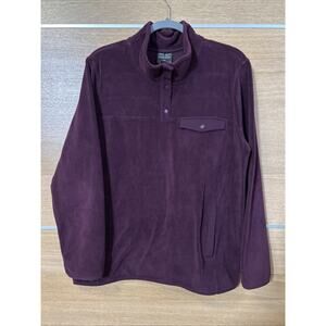 32 Degrees Heat Womens Midweight 1/4 Snap Arctic Fleece Pullover, Purple XL